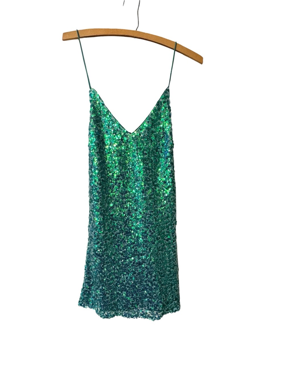 NWT Lulus Force of Fashion Green Sequin Backless Mini Dress XS Party Cocktail